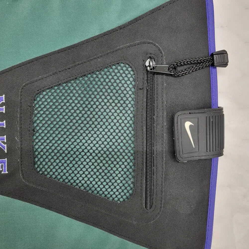 Vintage 1996 Nike Mead Tri-Fold Organizer Binder Cover Green Purple Black 90s